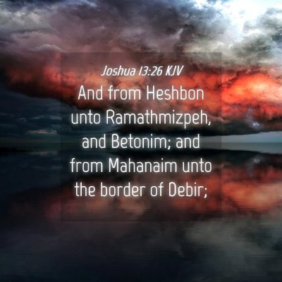 Picture 04 - Joshua 13:26 KJV - And from Heshbon unto Ramathmizpeh, and Betonim; - Bible Verse Picture