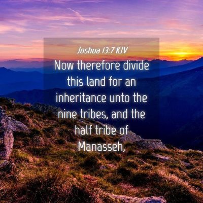 Picture 04 - Joshua 13:7 KJV - Now therefore divide this land for an inheritance - Bible Verse Picture