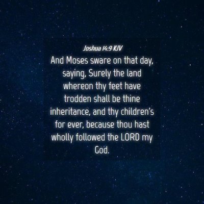 Picture 04 - Joshua 14:9 KJV - And Moses sware on that day, saying, Surely the - Bible Verse Picture