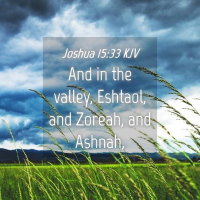 Picture 04 - Joshua 15:33 KJV - And in the valley, Eshtaol, and Zoreah, and - Bible Verse Picture