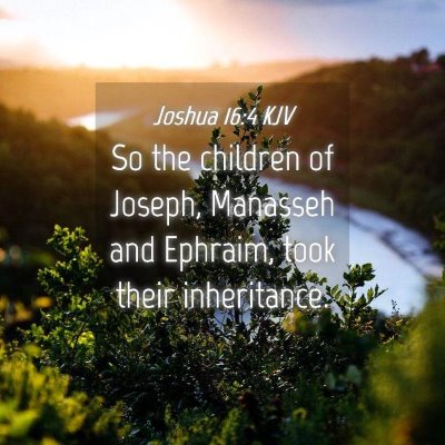Picture 04 - Joshua 16:4 KJV - So the children of Joseph, Manasseh and Ephraim, - Bible Verse Picture