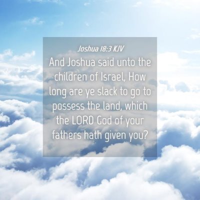 Picture 04 - Joshua 18:3 KJV - And Joshua said unto the children of Israel, How - Bible Verse Picture