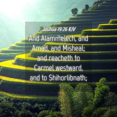 Picture 04 - Joshua 19:26 KJV - And Alammelech, and Amad, and Misheal; and - Bible Verse Picture