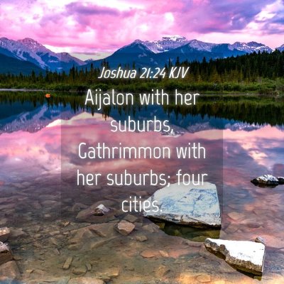 Picture 04 - Joshua 21:24 KJV - Aijalon with her suburbs, Gathrimmon with her - Bible Verse Picture