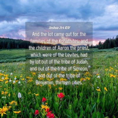 Picture 04 - Joshua 21:4 KJV - And the lot came out for the families of the - Bible Verse Picture