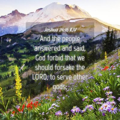 Picture 04 - Joshua 24:16 KJV - And the people answered and said, God forbid that - Bible Verse Picture