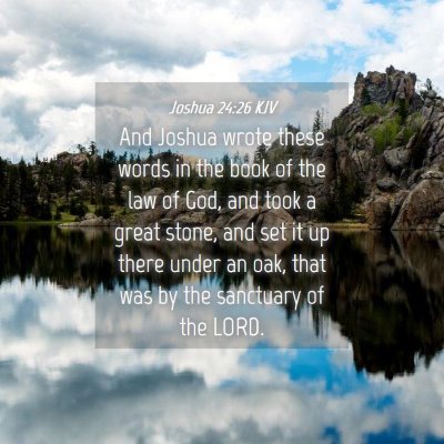 Picture 04 - Joshua 24:26 KJV - And Joshua wrote these words in the book of the - Bible Verse Picture