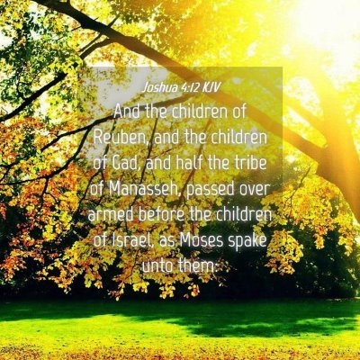 Picture 04 - Joshua 4:12 KJV - And the children of Reuben, and the children of - Bible Verse Picture