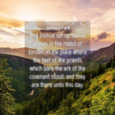Picture 04 - Joshua 4:9 KJV - And Joshua set up twelve stones in the midst of - Bible Verse Picture