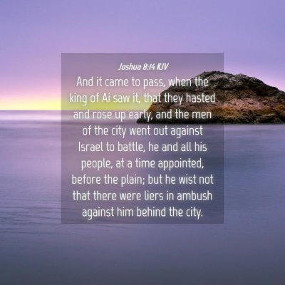 Picture 04 - Joshua 8:14 KJV - And it came to pass, when the king of Ai saw it, - Bible Verse Picture