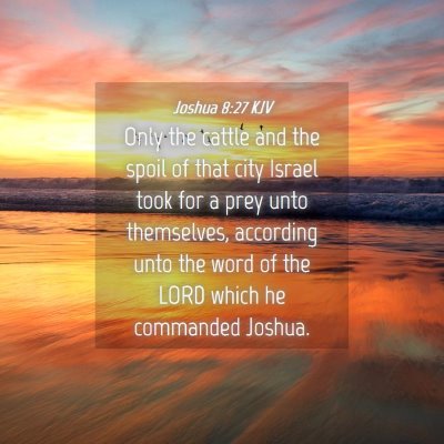 Picture 04 - Joshua 8:27 KJV - Only the cattle and the spoil of that city Israel - Bible Verse Picture