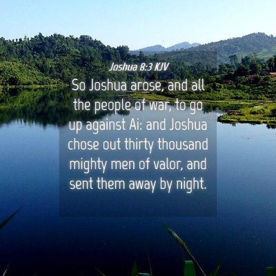 Picture 04 - Joshua 8:3 KJV - So Joshua arose, and all the people of war, to go - Bible Verse Picture