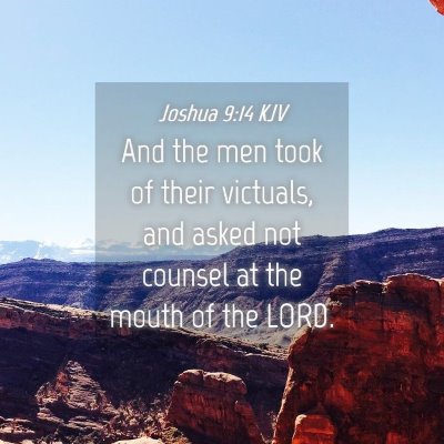 Picture 04 - Joshua 9:14 KJV - And the men took of their victuals, and asked not - Bible Verse Picture