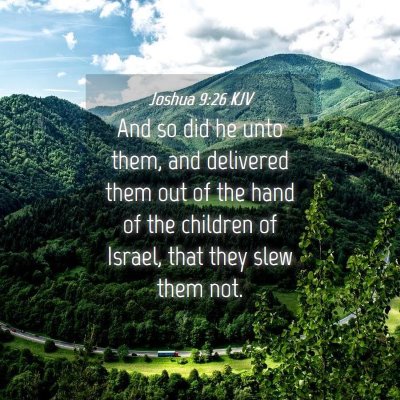 Picture 04 - Joshua 9:26 KJV - And so did he unto them, and delivered them out - Bible Verse Picture