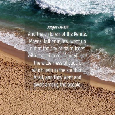 Picture 04 - Judges 1:16 KJV - And the children of the Kenite, Moses' father in - Bible Verse Picture