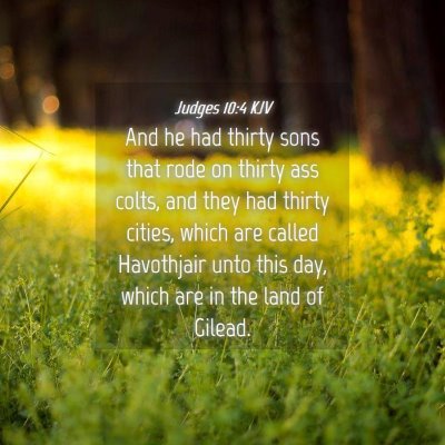 Picture 04 - Judges 10:4 KJV - And he had thirty sons that rode on thirty ass - Bible Verse Picture