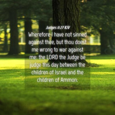 Picture 04 - Judges 11:27 KJV - Wherefore I have not sinned against thee, but - Bible Verse Picture