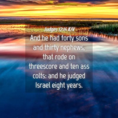Picture 04 - Judges 12:14 KJV - And he had forty sons and thirty nephews, that - Bible Verse Picture