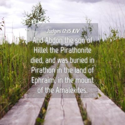 Picture 04 - Judges 12:15 KJV - And Abdon the son of Hillel the Pirathonite died, - Bible Verse Picture