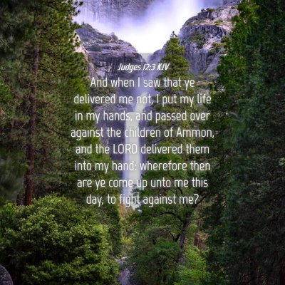 Picture 04 - Judges 12:3 KJV - And when I saw that ye delivered me not, I put my - Bible Verse Picture