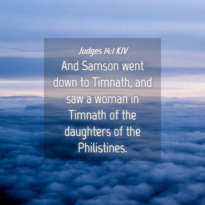 Picture 04 - Judges 14:1 KJV - And Samson went down to Timnath, and saw a woman - Bible Verse Picture