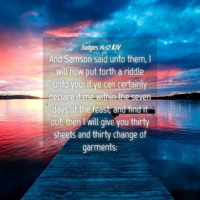 Picture 04 - Judges 14:12 KJV - And Samson said unto them, I will now put forth a - Bible Verse Picture