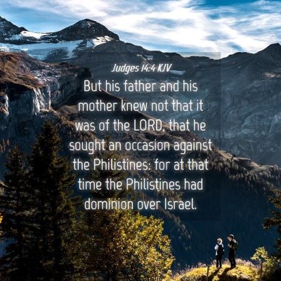 Picture 04 - Judges 14:4 KJV - But his father and his mother knew not that it - Bible Verse Picture