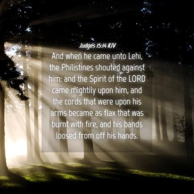 Picture 04 - Judges 15:14 KJV - And when he came unto Lehi, the Philistines - Bible Verse Picture
