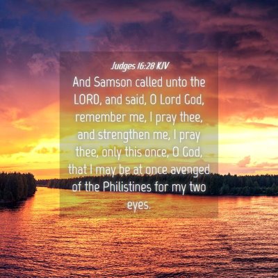 Picture 04 - Judges 16:28 KJV - And Samson called unto the LORD, and said, O Lord - Bible Verse Picture