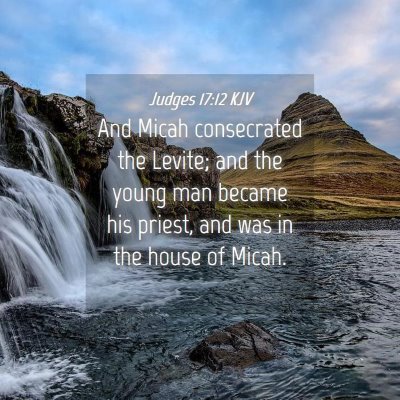 Picture 04 - Judges 17:12 KJV - And Micah consecrated the Levite; and the young - Bible Verse Picture