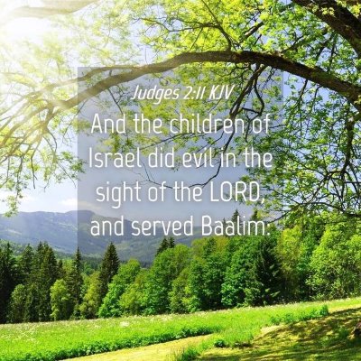 Picture 04 - Judges 2:11 KJV - And the children of Israel did evil in the sight - Bible Verse Picture