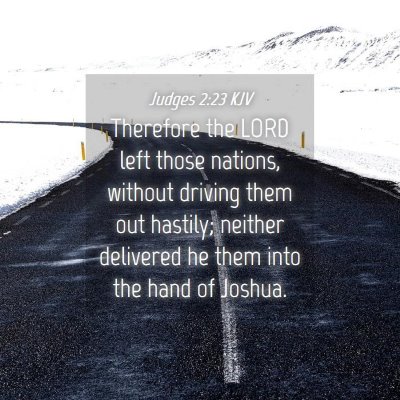 Picture 04 - Judges 2:23 KJV - Therefore the LORD left those nations, without - Bible Verse Picture