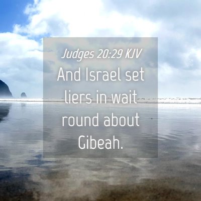Picture 04 - Judges 20:29 KJV - And Israel set liers in wait round about - Bible Verse Picture