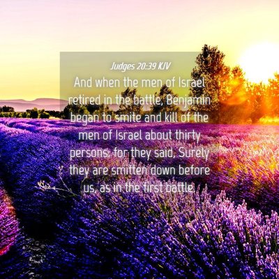 Picture 04 - Judges 20:39 KJV - And when the men of Israel retired in the battle, - Bible Verse Picture