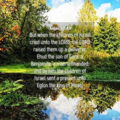 Picture 04 - Judges 3:15 KJV - But when the children of Israel cried unto the - Bible Verse Picture