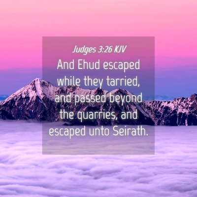 Picture 04 - Judges 3:26 KJV - And Ehud escaped while they tarried, and passed - Bible Verse Picture