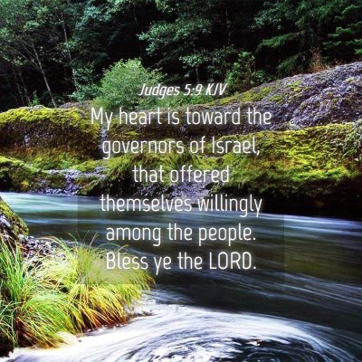 Picture 04 - Judges 5:9 KJV - My heart is toward the governors of Israel, that - Bible Verse Picture