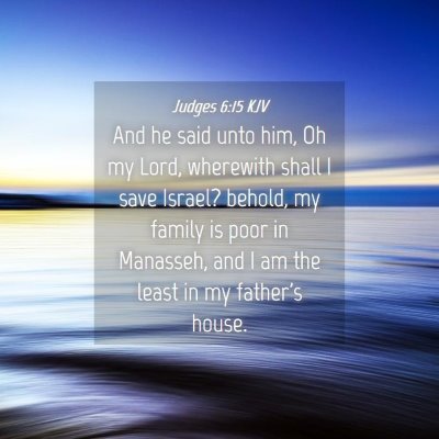 Picture 04 - Judges 6:15 KJV - And he said unto him, Oh my Lord, wherewith shall - Bible Verse Picture
