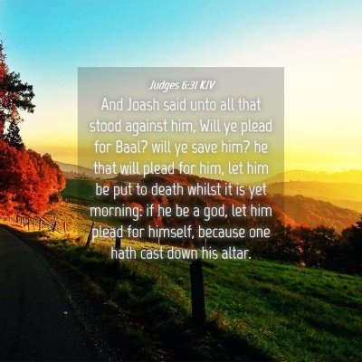 Picture 04 - Judges 6:31 KJV - And Joash said unto all that stood against him, - Bible Verse Picture