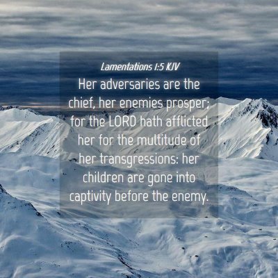 Picture 04 - Lamentations 1:5 KJV - Her adversaries are the chief, her enemies - Bible Verse Picture