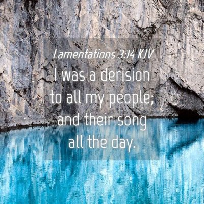 Picture 04 - Lamentations 3:14 KJV - I was a derision to all my people; and their song - Bible Verse Picture