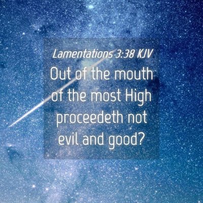 Picture 04 - Lamentations 3:38 KJV - Out of the mouth of the most High proceedeth not - Bible Verse Picture