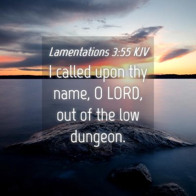 Picture 04 - Lamentations 3:55 KJV - I called upon thy name, O LORD, out of the low - Bible Verse Picture