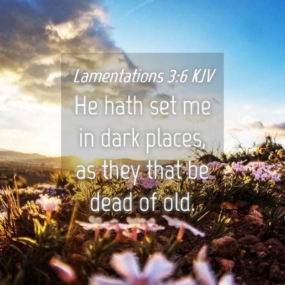 Picture 04 - Lamentations 3:6 KJV - He hath set me in dark places, as they that be - Bible Verse Picture