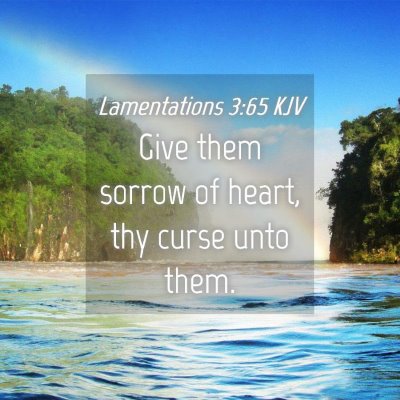 Picture 04 - Lamentations 3:65 KJV - Give them sorrow of heart, thy curse unto - Bible Verse Picture
