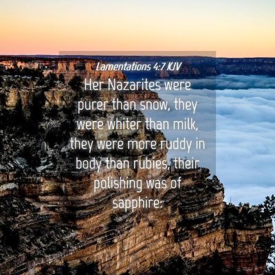 Picture 04 - Lamentations 4:7 KJV - Her Nazarites were purer than snow, they were - Bible Verse Picture