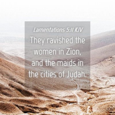 Picture 04 - Lamentations 5:11 KJV - They ravished the women in Zion, and the maids in - Bible Verse Picture
