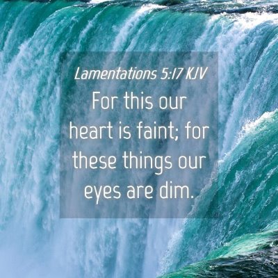 Picture 04 - Lamentations 5:17 KJV - For this our heart is faint; for these things our - Bible Verse Picture