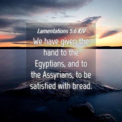 Picture 04 - Lamentations 5:6 KJV - We have given the hand to the Egyptians, and to - Bible Verse Picture