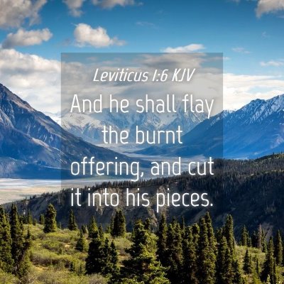 Picture 04 - Leviticus 1:6 KJV - And he shall flay the burnt offering, and cut it - Bible Verse Picture